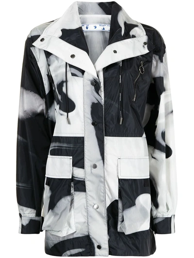 Off-white Liquid Melt Parka Coat In Black