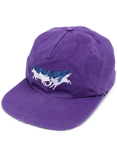 Off-white Embroidered Logo Cap In Purple