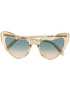 Saint Laurent Loulou Heart-shaped Acetate Sunglasses In Yellow