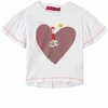 AGATHA RUIZ DE LA PRADA AGATHA RUIZ DE LA PRADA WHITE HEART FRILL SLEEVE T-SHIRT,7TS5734