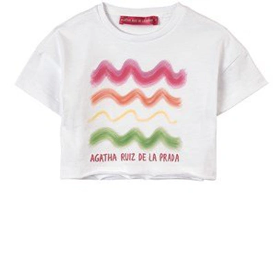 Agatha Ruiz De La Prada Babies'  White Branded Crop T-shirt