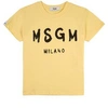 MSGM MSGM YELLOW MSGM MILANO PRINT T-SHIRT,MS026832