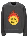 PALM ANGELS PALM ANGELS BURNING HEAD CREWNECK SWEATSHIRT