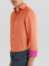 ETRO LINEN SHIRT WITH EMBROIDERED PEGASO