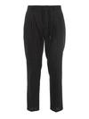 Dolce & Gabbana Slim-fit Cropped Tapered Pinstriped Wool Drawstring Trousers In Black