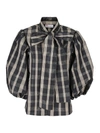 Red Valentino Redvalentino Luminescent Tartan Blouse In Black