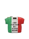 MOSCHINO ITALIAN SLOGAN T-SHIRT SHOULDER BAG