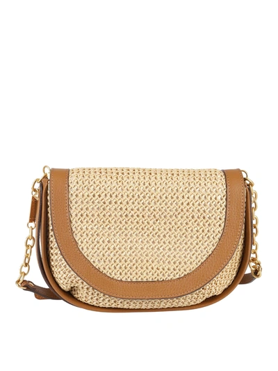 Gianni Chiarini Diana Crossbody Bag In Camel And Beige