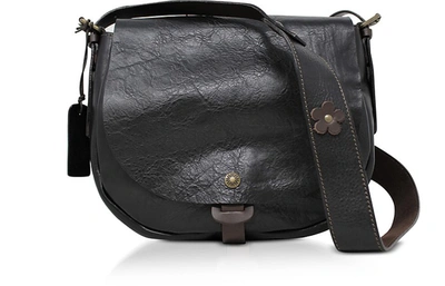 Chiarugi Handbags Genuine Leather Medium Shoulder Bag In Noir