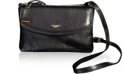 Chiarugi Handbags Genuine Leather Crossbody Bag In Noir