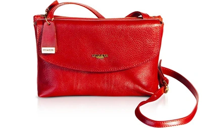 Chiarugi Handbags Genuine Leather Crossbody Bag In Rouge