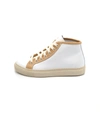 SOFIE D'HOORE Fyodor Leather High-Top Sneakers in White/Sand