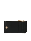 VERSACE LEATHER CARD HOLDER IN BLACK