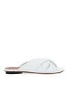 L'autre Chose Cracklet Effect Leather Mules In White In White