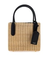 THOM BROWNE STRAW TOTE BAG IN BEIGE