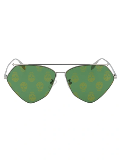 Alexander Mcqueen 'top Piercing' Sunglasses In Green