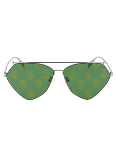 Alexander Mcqueen Eyewear 飞行员太阳眼镜 - 黑色 In Green