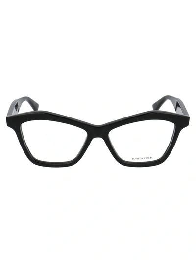 Bottega Veneta Bv1096o Glasses In 001 Black Black Transparent