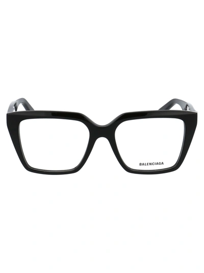 Balenciaga Bb0130o Glasses In 001 Black Black Transparent