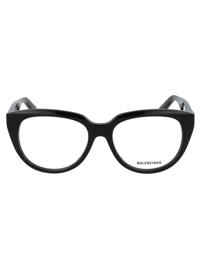 Balenciaga Bb0131o Glasses In 001 Black Black Transparent