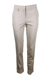 LORENA ANTONIAZZI STRETCH COTTON TROUSERS WITH AMERICA POCKET, ZIP AND TURN-UP AT THE BOTTOM,P2151PA038 33490138