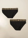 VERSACE UNDERWEAR SET OF 2 VERSACE BEACHWEAR BRIEFS WITH GREEK AND MEDUSA HEAD,AU10180 A232741 A80G