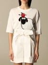 BOUTIQUE MOSCHINO T-SHIRT MOSCHINO BOUTIQUE T-SHIRT IN COTTON WITH SHEEP AND APPLE,11743596