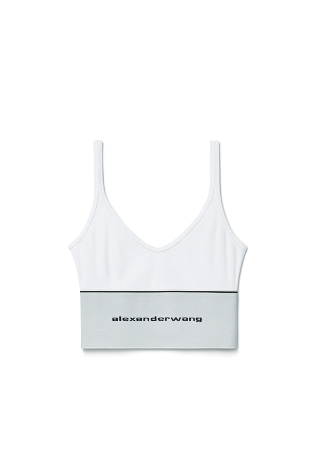 ALEXANDER WANG ロゴブラ Alexander Wang Logo Elastic Bra in Ribbed | Depop
