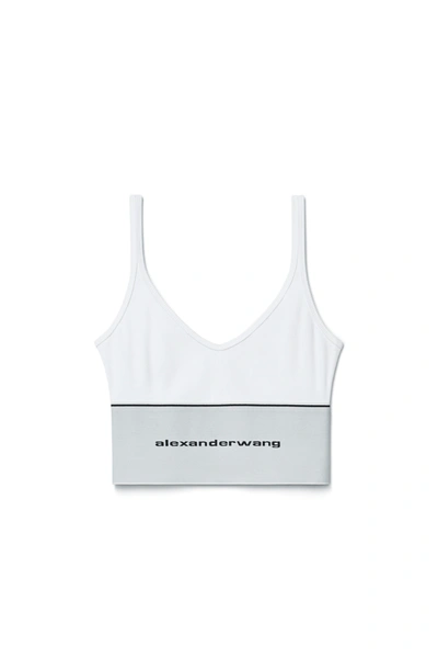 トップス Alexander wang RIBBED BRA LOGO ELASTIC BRA IN RIBBED JERSEY in BLACK | alexanderwang®