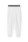 Alexander Wang Logo Elastic Pant In Stretch Corduroy In Bright White