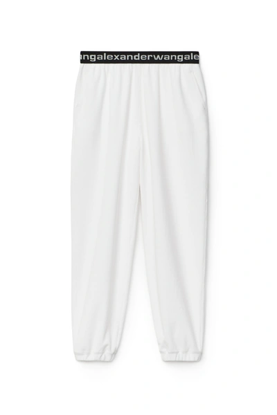 Alexander Wang Logo Elastic Pant In Stretch Corduroy In Bright White