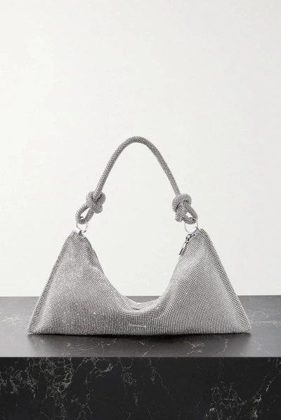 Cult Gaia Hera Mini Crystal-embellished Satin Shoulder Bag In Silver