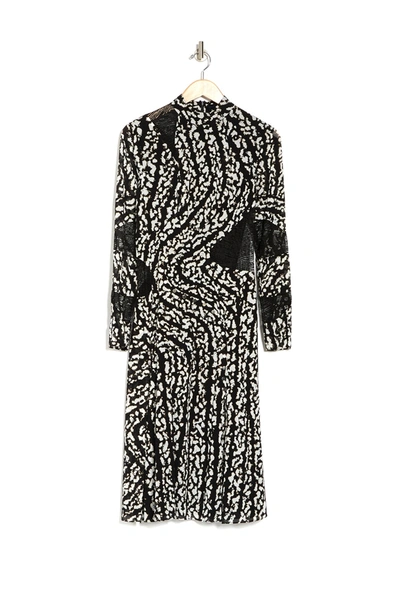 Proenza Schouler Lace-paneled Printed Silk-blend Voile Midi Dress In Black/white Bug Print