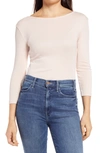 Caslon Three Quarter Sleeve Tee In Pink Peach