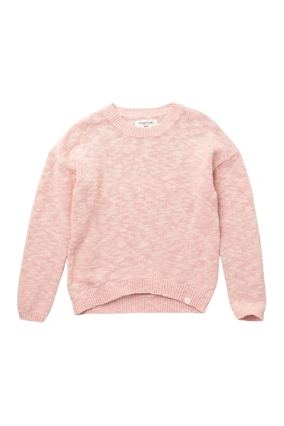 Sovereign Code Kids' Janice Marled High Low Pullover Sweater In Pink
