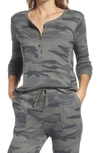 Splendid Thermal Henley In Vintage Olive Branch Camo