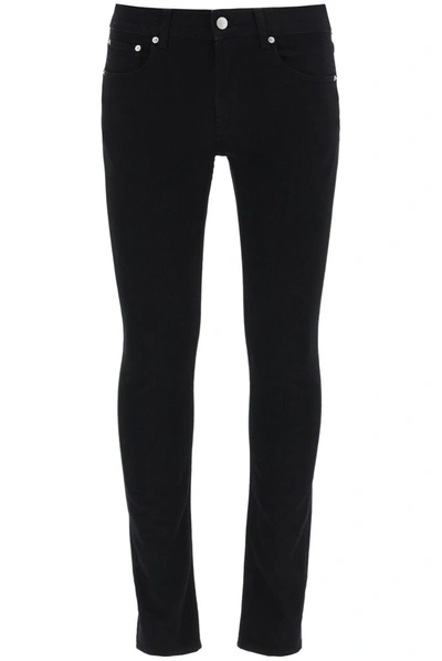 Alexander Mcqueen Embroidered Jeans In Black