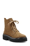 Vince Camuto Mindinta Chain Trim Combat Boot In Dogwood Suede
