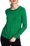 Court & Rowe Cotton Blend Sweater In Lush Green