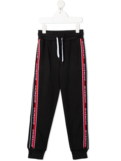 Givenchy Kids' Logo-trim Track Trousers In Black