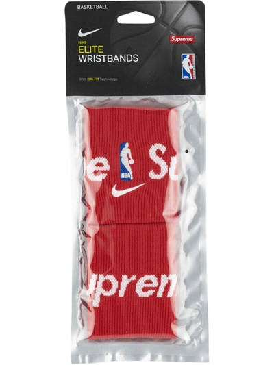 Supreme X Nike Elite Wristbands In Red