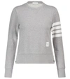 Thom Browne Womens Classic Sweatshirt In Classic Loop With Engineered 4 Bar In Grey