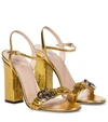 GUCCI MARMONT SEQUINED LEATHER SANDALS,P00535876