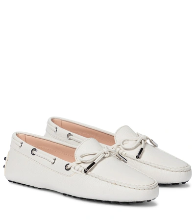 Tod's City Gommino Loafers In Leather In White