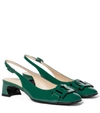 TOD'S PATENT LEATHER SLINGBACK PUMPS,P00539172