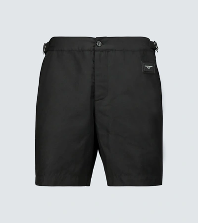 Dolce & Gabbana Techno Nylon Swim Shorts In Black