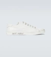 Saint Laurent Malibu Canvas-calf Low-top Sneakers In White