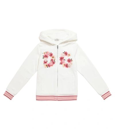 Dolce & Gabbana Zipped Cotton Hoodie In White