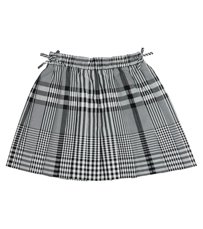 Burberry Kids' Multicolor Skirt For Girl With Iconic Check In Black