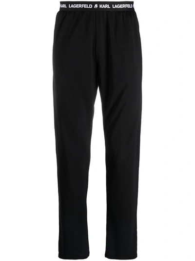 Karl Lagerfeld Logo-waistband Pyjama Pants In Black